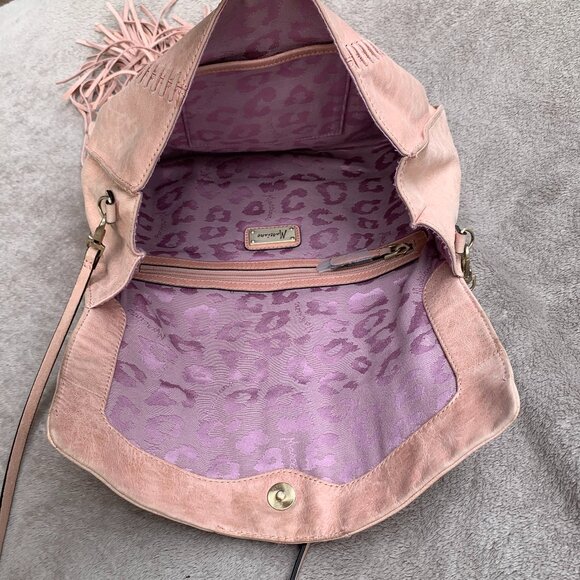 Marciano Angelique Genuine Leather Fringe Cross Body Messenger Bag - Picture 7 of 15